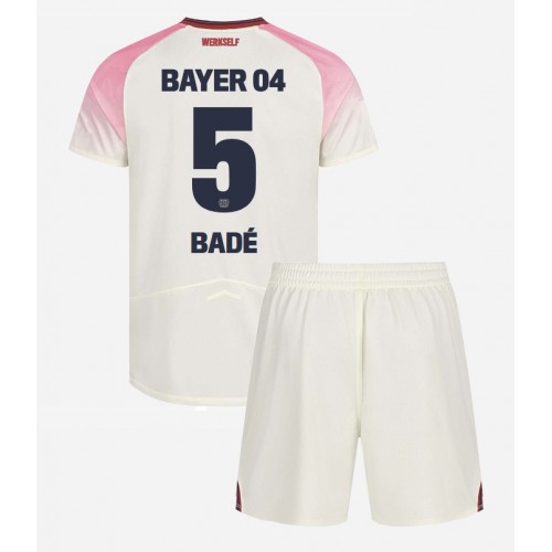 Maglia Calcio Bayer Leverkusen Loic Bade #5 Seconda Divisa Bambino 2025-26 Manica Corta (+ pantaloncini)